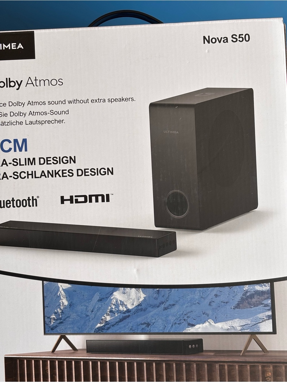 Nova S50 Black Soundbar Subwoofer - Dolby Atmos, Bluetooth, HDMI